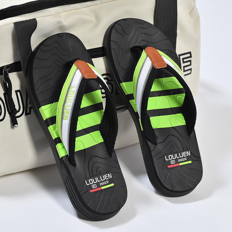 

New slippers men s summer non-slip flip-flops men s beach shoes personalized outdoor pinch sandals 39 чёрный