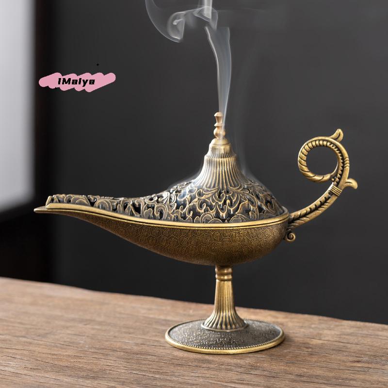 M-1ks Styl starožitné Aladinovy lampy Kovový kadidelník Držák na vonné a bez vůně svíčky Dekorace do domácnosti Dárek Arabský kadidelník
