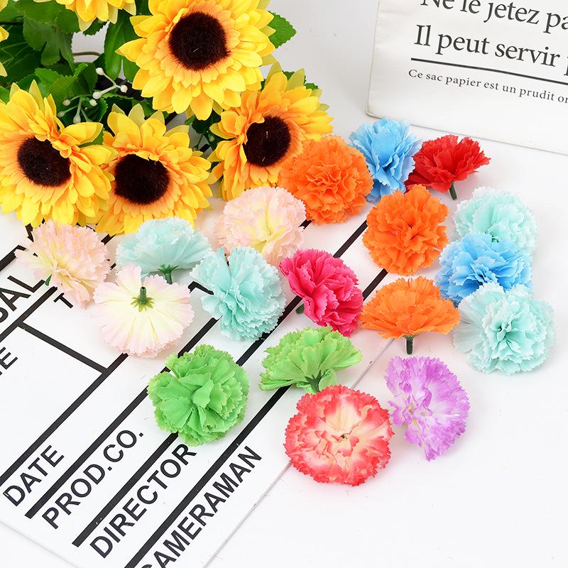 Retro Carnation Fake Flower Hairpins and Brooches - Handmade Hair and Clothing Accessories