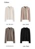 Slim Fit Polo Neck Cashmere Cardigan - Thin Wool Knit for Autumn/Winter