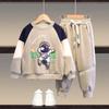 Autumn Winter Plus Velvet Thick Sets Boys Padded Sweater Pants Suit Warm Sports Outfit Children's Sports Clothes 2Pcs