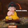 Easy To Install Solar Powered Buddhas Head Figure Nodding Dashboard Decoration Ornament ABS Materials Quiet Spiritual