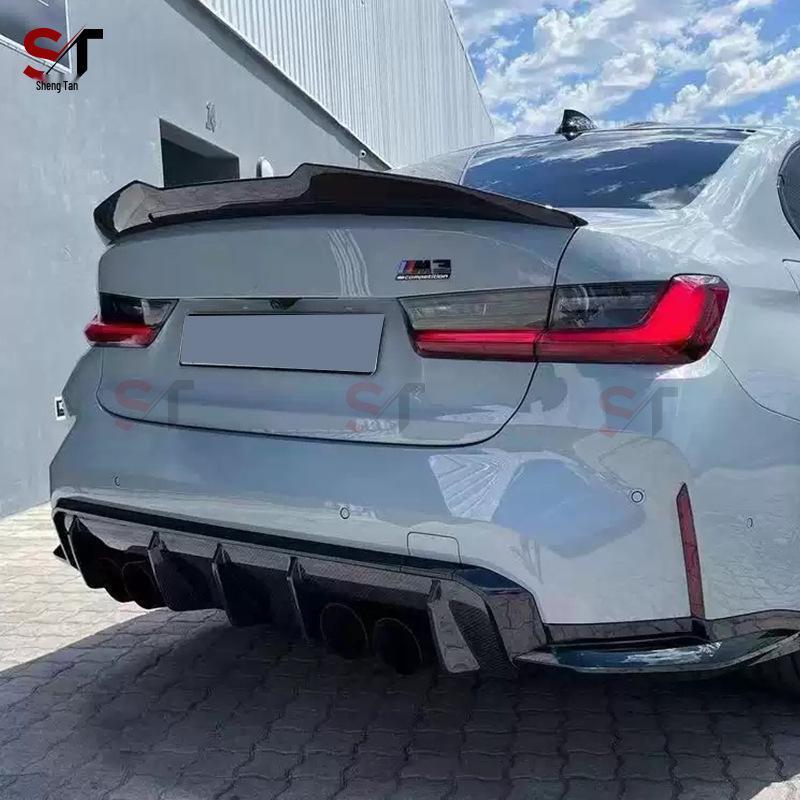 Carbon Fiber Rear Spoiler for BMW M3 G80/M4 G82: No-Drill Ducktail PSM Diffuser