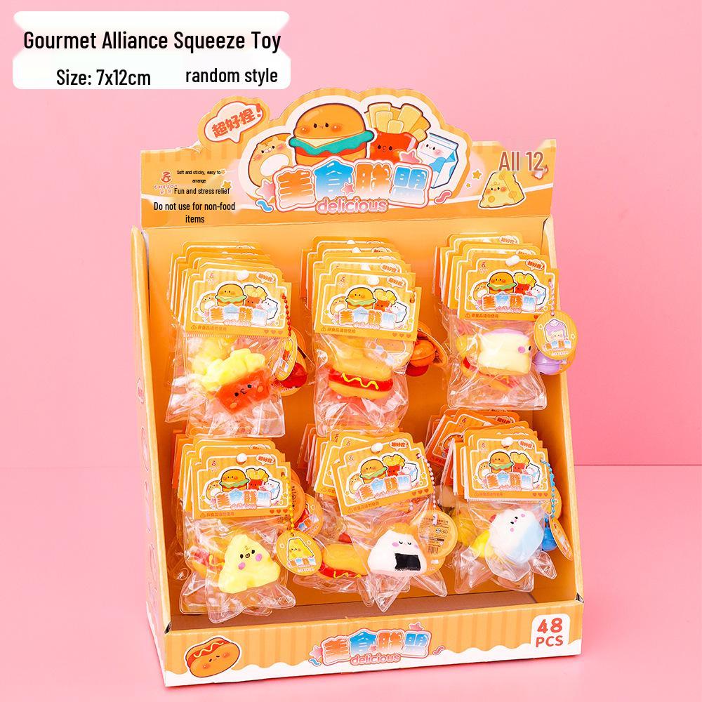 Cute Realistic Cartoon Food Squishy Toys: Slow Rebound Stress Relief Gifts for Children.