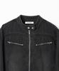 Millo Women Washed Denim Racing Jacket [Stone Black]