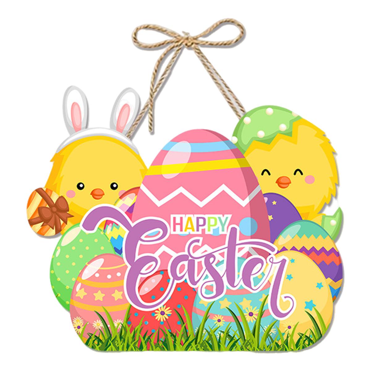 

Пасхальный дверной знак Счастливой Пасхи, приветственный дверной знак, подвесное украшение на входную дверь с веревкой для стены, дома, дома, на улице, весенний декор C