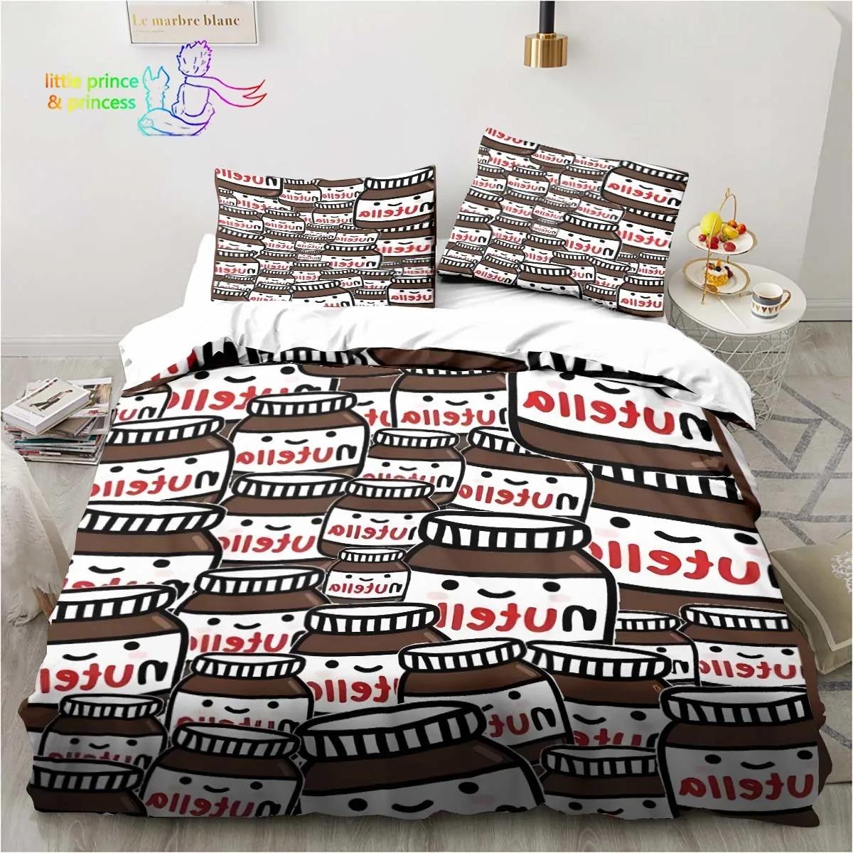 

Узор Нутелла Мультяшный Удобный Пуховое Одеяло Пододеяльник Наволочка Постельный Комплект Детская Спальня Декор Домашний Текстиль 70x133cm 2pcs