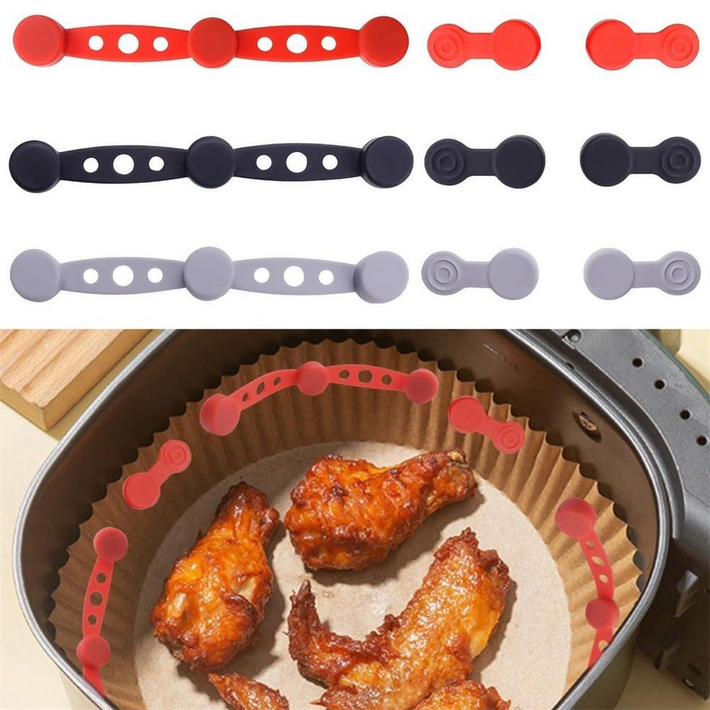 Air Fryer Magnet Silicone Buckle Baking Paper Fixation Tool High Temp Resistant Lock Disposable Liners Air Fryer Accessories
