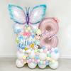 Numărul 0-9 Baloane fluture violet 32 ​​inch Baloane roz uriașe La mulți ani Globos Decoratiuni pentru aniversare pentru fete
