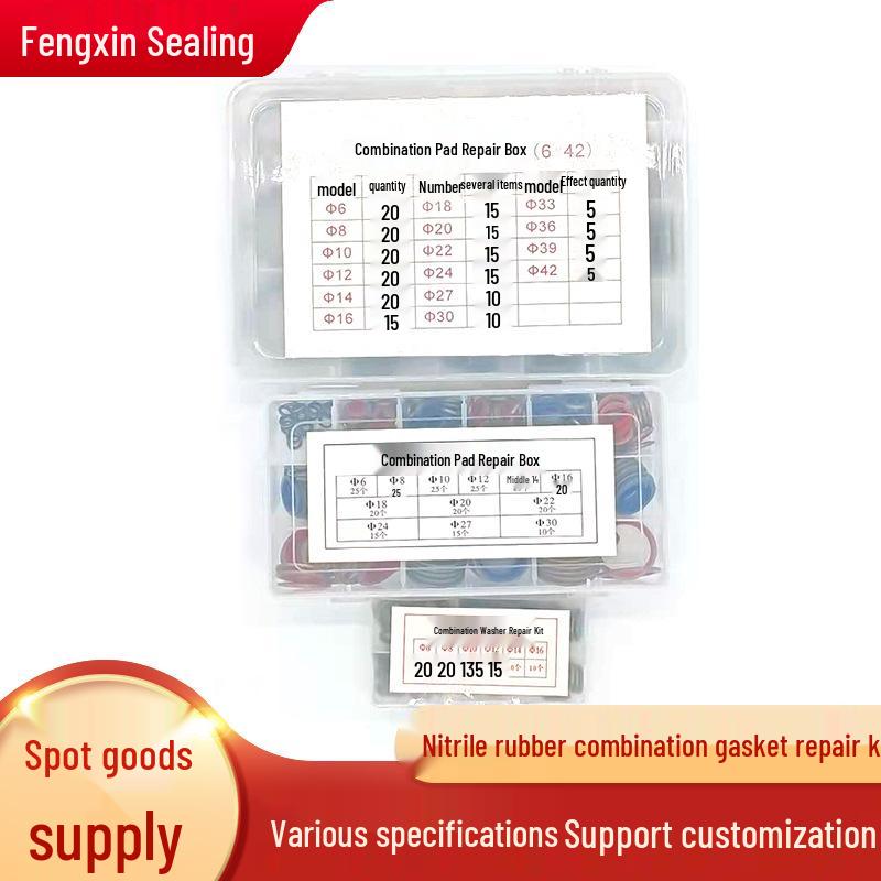 Combined Gasket & O-ring Repair Kit - Nitrile Rubber & Silicone for Automotive Use M6-16 Nitrile O-ring Kit