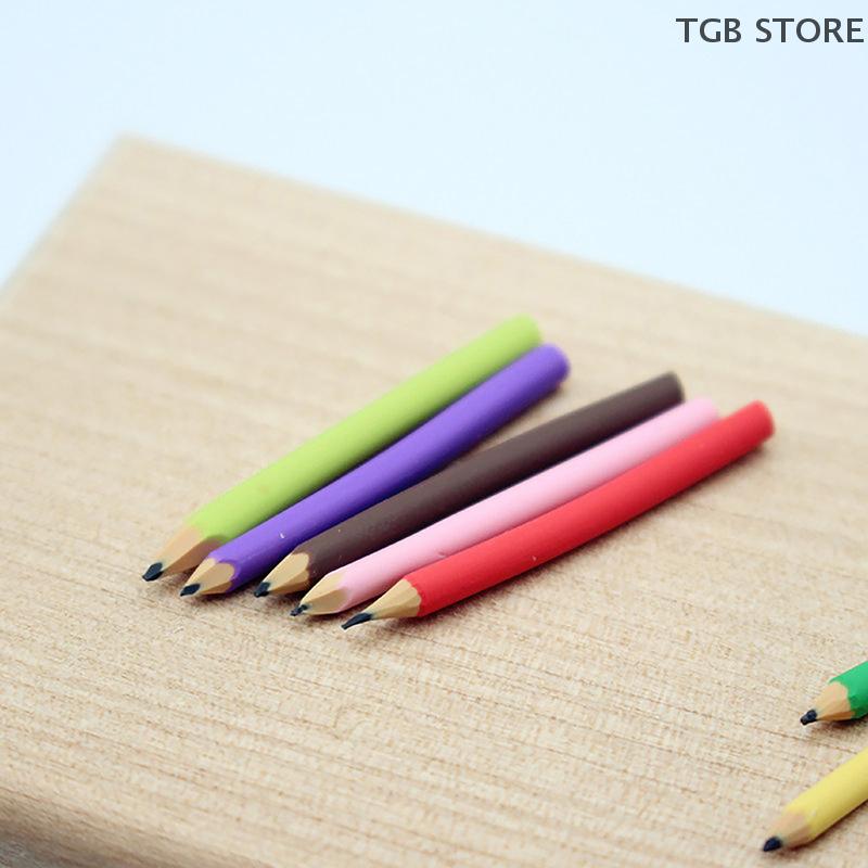 5Pcs Miniature Colored Pens Mini Pencils School Supplies For Dollhouse Kids Pretend Play Toy Accessories