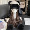 Real Mink Fur Hat Handmade Knitted Earflap Hat For Women Bear Ear Lei Feng Hat With Fox Fur Ball Winter Warm Fur Bomber Caps