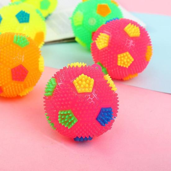 LED leuchtender Fußball Hundespielzeug Bissfest Quietschend Stachelig Hüpfball Interaktives Spielzeug Kleine Mittlere Große Hunde Zahnen Reinigung Kauspielzeug