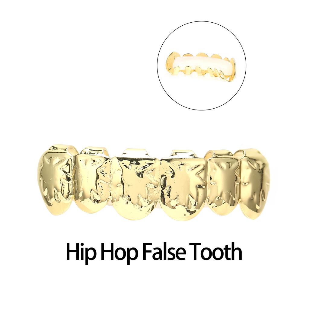 18K Plated Hip Hop Teeth Upper Teeth False Tooth Halloween Festival Tooth Decoration