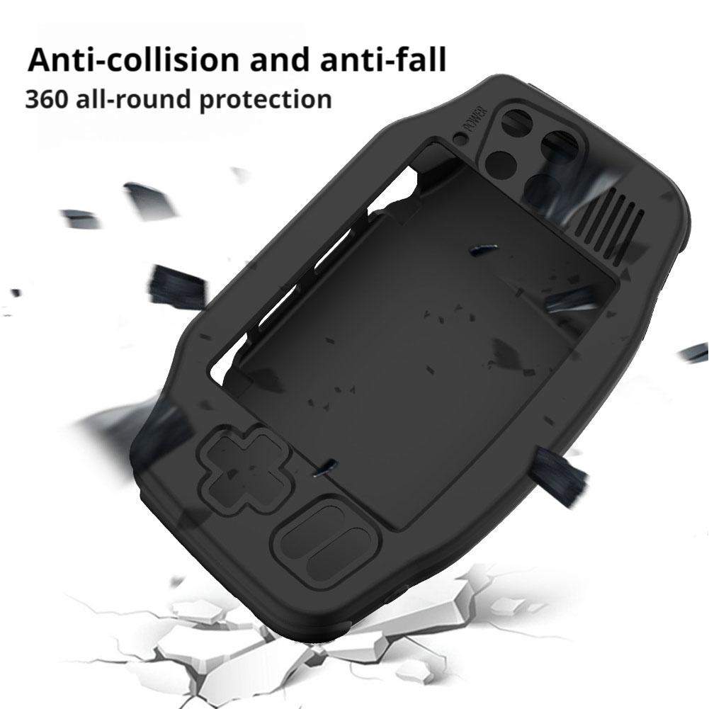 Silicone Protective Case For ANBERNIC RG34XX Game Console Case Drop Protection Simple Solid Color Protective Sleeve With Lanyard