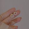 Opal Rabbit Crystal Cherry Sterling Silver Needle Earrings Small Exquisite Temperament Fashion Stud Earrings Women Sweet Ear Rings