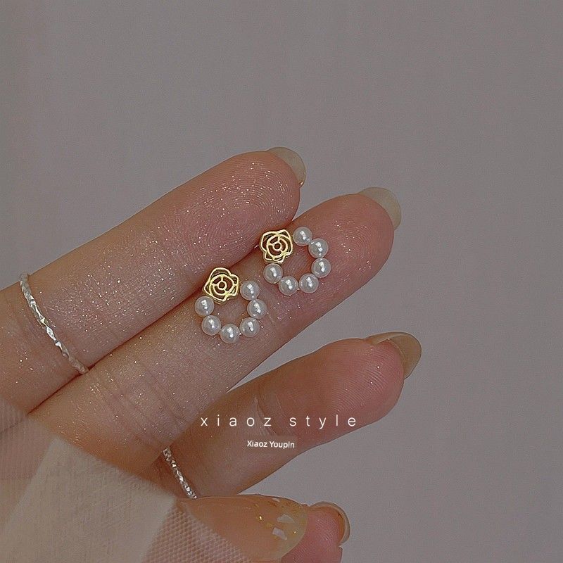 Opal Rabbit Crystal Cherry Sterling Silver Needle Earrings Small Exquisite Temperament Fashion Stud Earrings Women Sweet Ear Rings