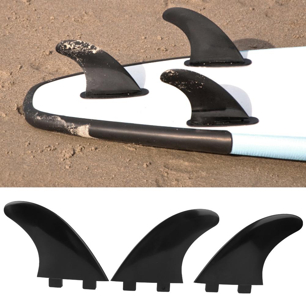 3Pcs PVC Fins Set Right Middle Left for Surfboard Paddle Board Accessories BlackSurfboard Fin