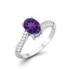 925 Sterling Silver Oval 1.28 CT  Amethyst Gemstone Ring