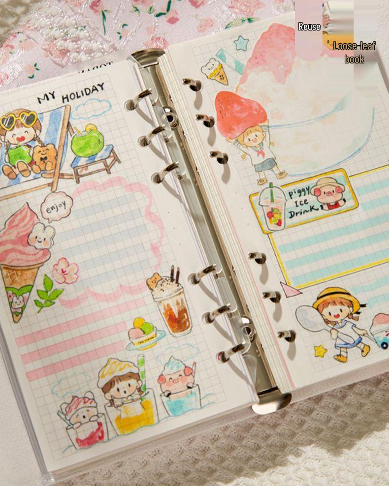 Detachable A6 Cute Loose-Leaf Literary Notebook Diary