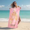 Personalized Princess Pink Gown Beach Towel Microfiber Beach Towel Thin Absorbent for Beach Swimming Yoga Bath Sports. 0910265