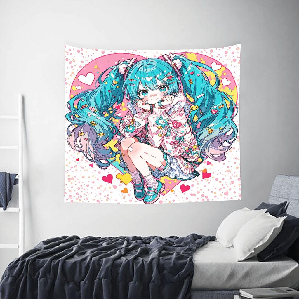 Cutecore Hatsune Miku Tapestry Room decoration Home Decoration Tapestry Decor Accessories Cute Room Decor