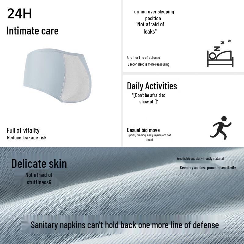 Cosmo Lady Women's 4-Pack Pure Cotton Anti-Leak Menstrual Underwear