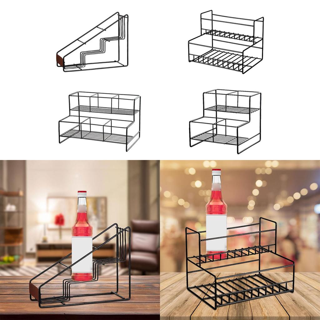 Coffee Syrup Rack Coffee Bar Accessories Easy to Clean Easy to Install Drink Bottle Holder Bar Organizer Kitchen Storage Rack
