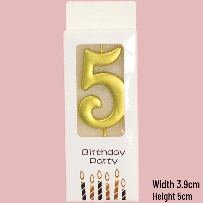 50 Gold Number Candle Cake Toppers, Individually Boxed for Kids' First Birthday