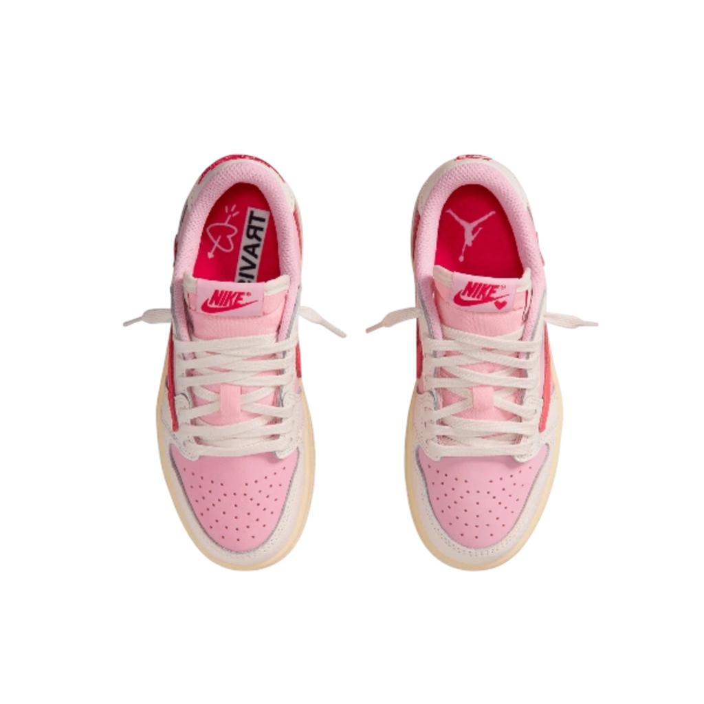 Air Jordan 1 Retro Low OG SP Travis Scott Sail Rosa Tropicale Bambino
