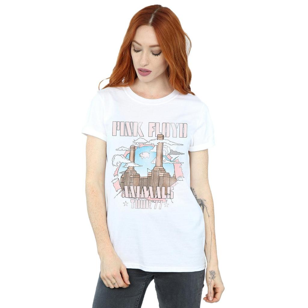 Pink Floyd Womens/Ladies Animal Factory Cotton Boyfriend T-Shirt