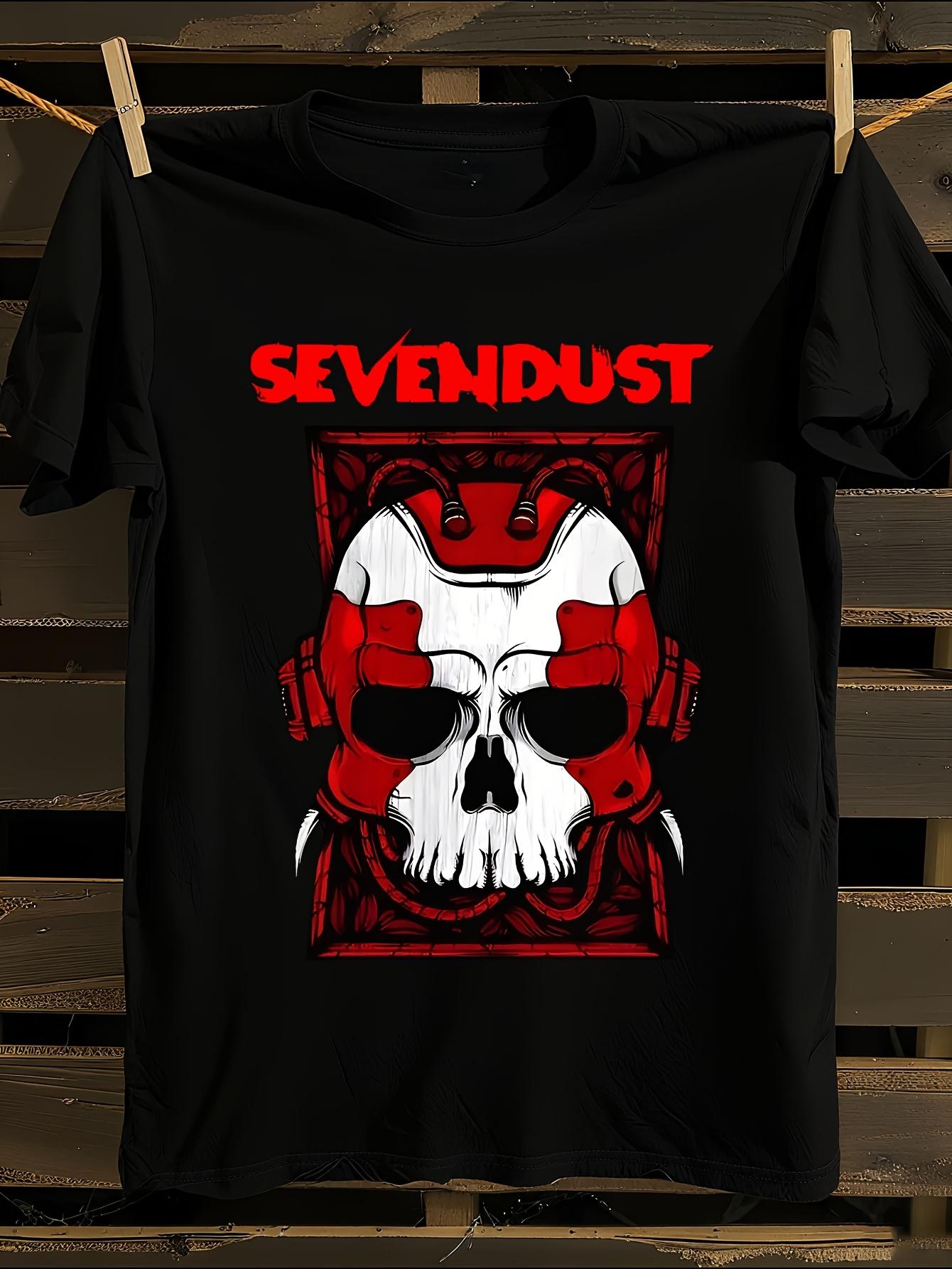 

Sevendust Heavyweight Graphic T-Shirt Mens Tshirt Womens Tshirts with Letters Print Short Sleeves T-Shirt Casual Street Tee Shirt Top XXXL