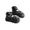 Girls Roman Sandals With Cutout Design Crisscross Straps Princess Shoes Toddlers Kids