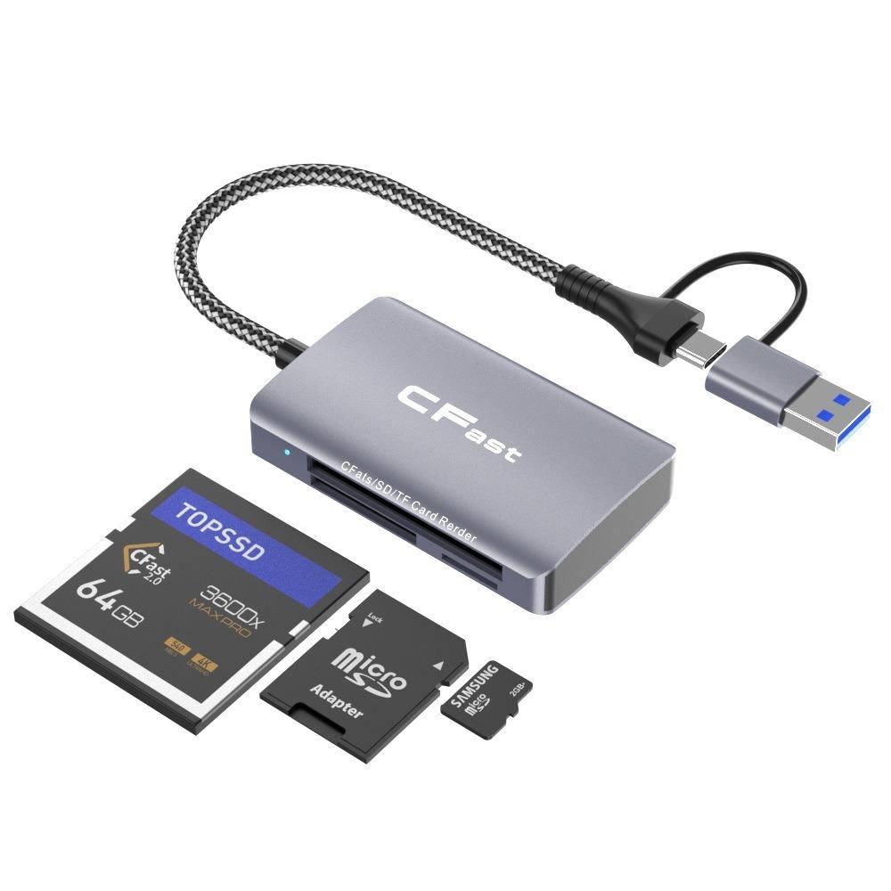 

Док-станція Type C з CFast-рідером Високошвидкісний USB3 0-хаб Рідер для SD TF-карт Багатофункціональний адаптер