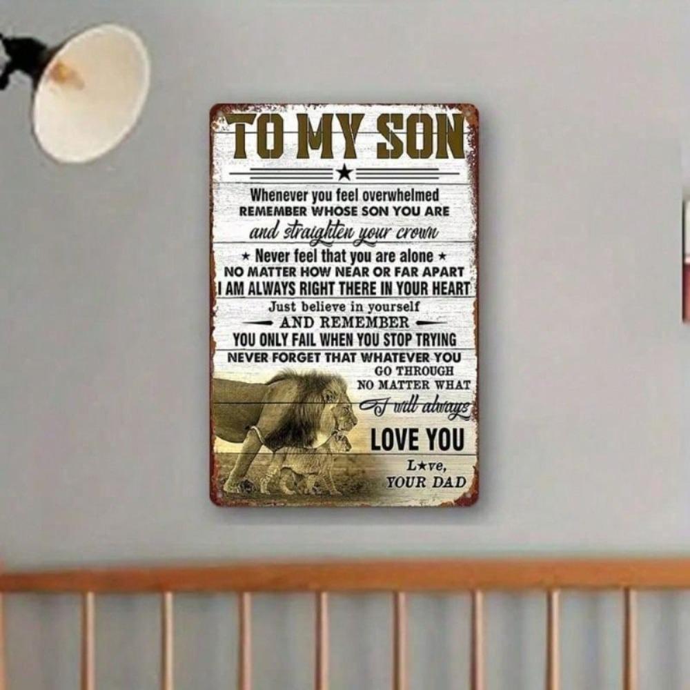 Metal Poster Wall Art To My Son Sign Vintage Living Room Decor