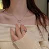 Niche hollow love necklace female minimalist design pendant collarbone chain simple elegance gentle fairy
