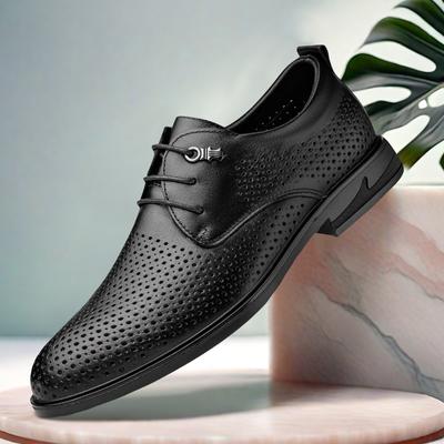 Genuine Leather Mens Shoes Breathable Formal Dress Wedding Flats British Style Male Oxfords Flats Non Slip Office Business Shoes