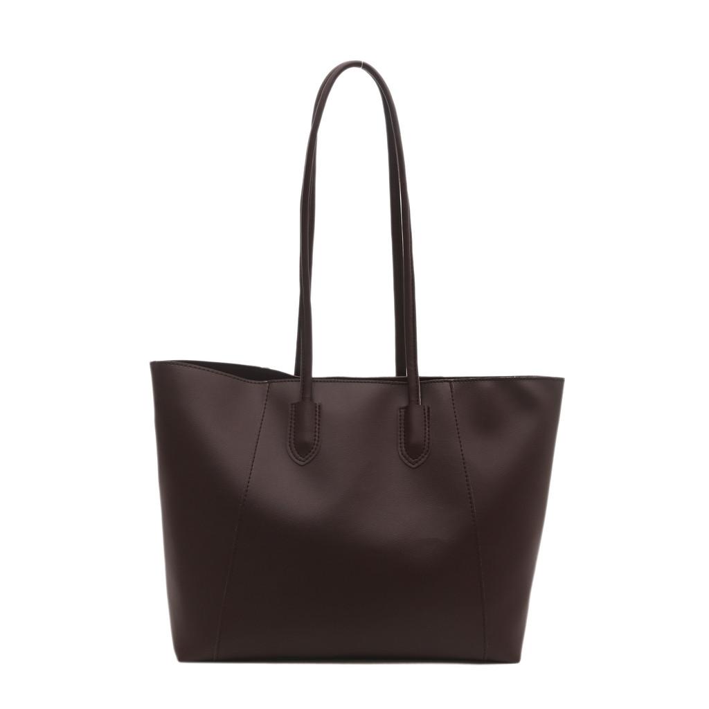 Stylish And Trendy Large Pu Tote Bag For Women In Black Coffee Yellow Brown And Red Colors