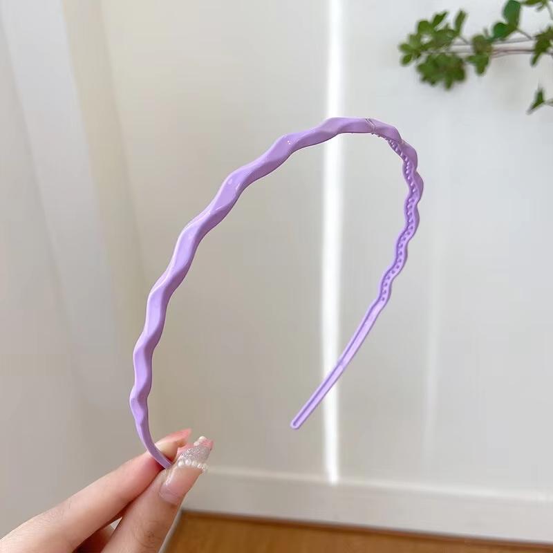 1/6pcs Summer Children's Headband Candy Colored Wavy Pattern Headband Comfortable To Wear Versatile For Daily Use