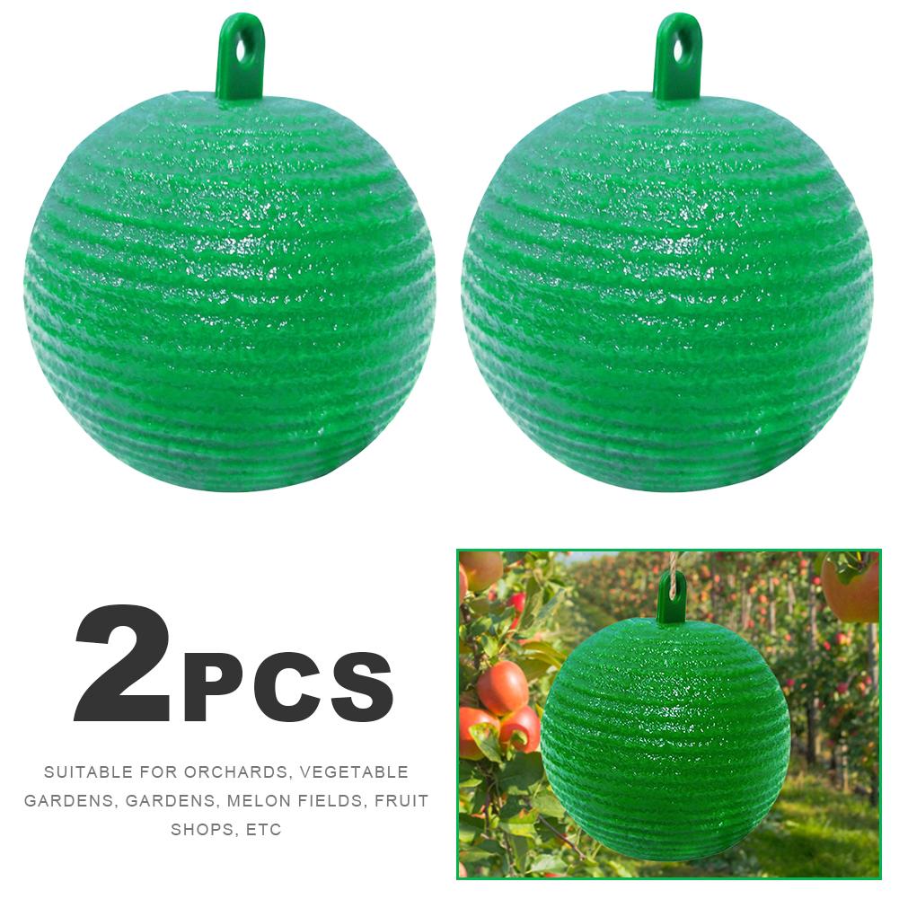 

6UK Ball Fruit Fly Catcher 8cm Sticky Trap for Catching Fruit Insects (Green)