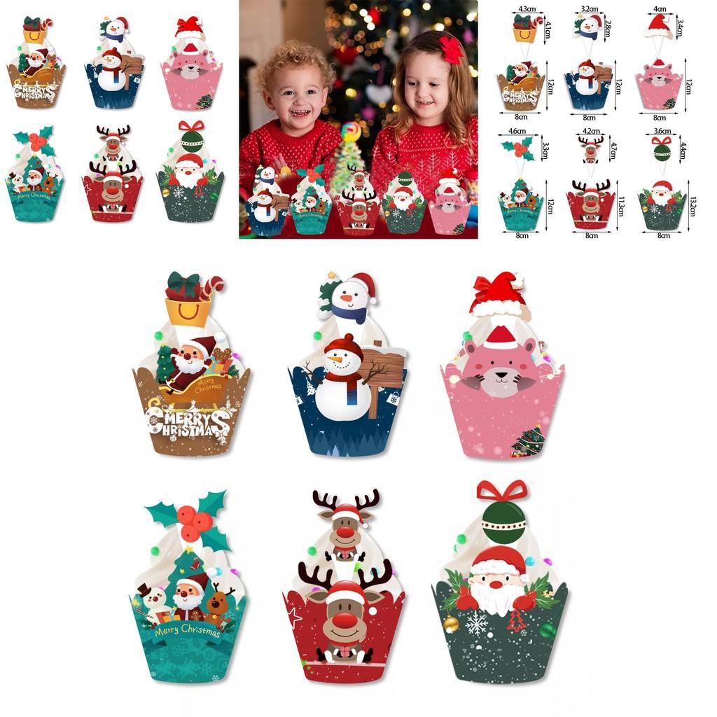 Christmas Cake Embellishments Paper Flags And Insert Cards For Seasonal Events