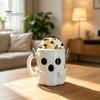 Creative Birthday Surprise Gift Halloween Ghost Ice Cream Pint Holder, Dual Spoon Slot And Theme Drinkware Handle Design Durable PLA Leak-Proof