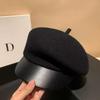 Ya Dan Fangyuan Women's Autumn/Winter Wool Beret - Stylish Duckbill Octagonal Painter Hat
