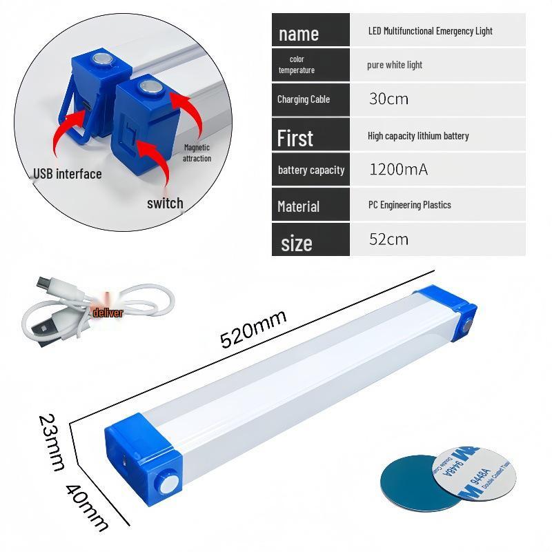 USB Rechargeable LED Emergency Tube: Magnetic Suspension for Home, Camping, and Market Lighting