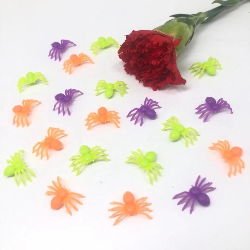 10/20Pcs Multicolor Mini Spiders For Halloween Party Spider Web Decoration Haunted House Home Table Horror Props Kid Tricky Toy