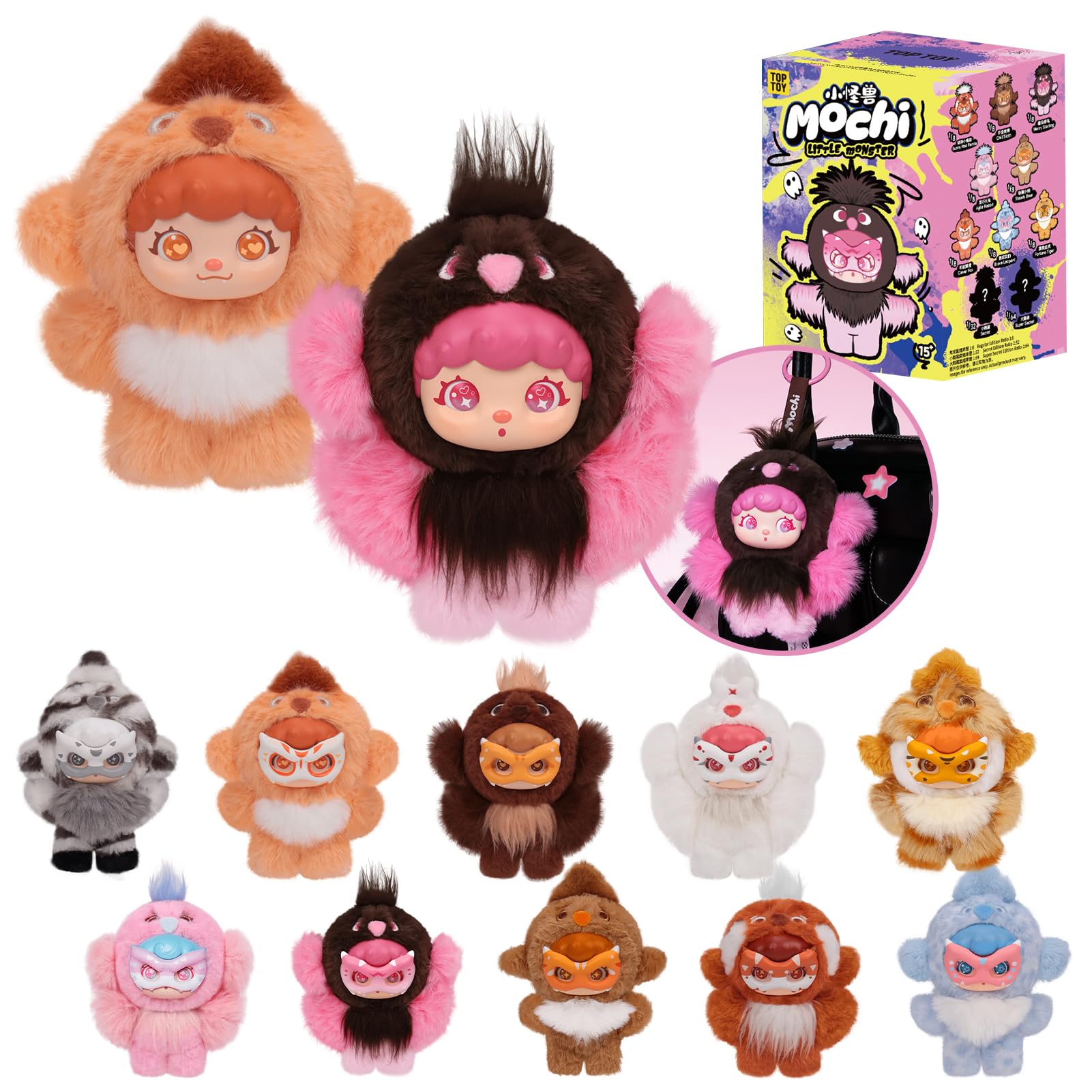 

TOP TOY × Mochi Серия [Маленький Монстр] Плюшевый Подвеска [1 шт.] Гача Гача Фигурка-Сюрприз Пластиковая Модель Премиум Игрушка Мягкий Винил Оригинальный Персонаж