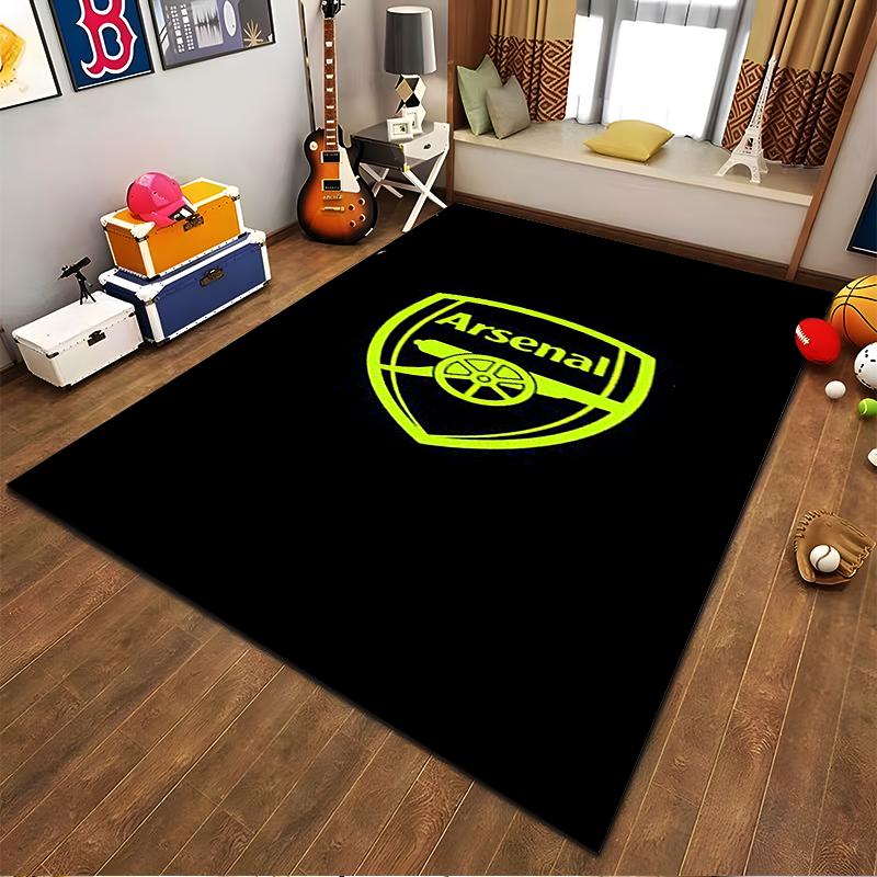 "Black Carpet with Arsenal Emblem Design, Football Fan Home Decor" Suitable for Use As an Anti-slip for Living Room Bedroom Sofas