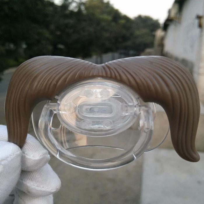 

Смешные силиконовые соски для малышей в форме зуба и бороды, детские игрушки, прочные, безопасные, милые Cowboy Brown