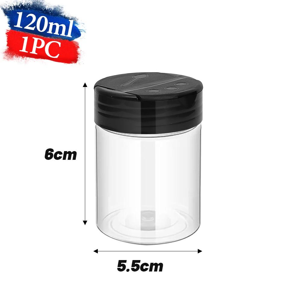 

1-10x Clear Plastic Spice Jar with Shaker Lids Home Kitchen Seasoning Containers for Kitchen Storing Spice Salt Powders Bottles