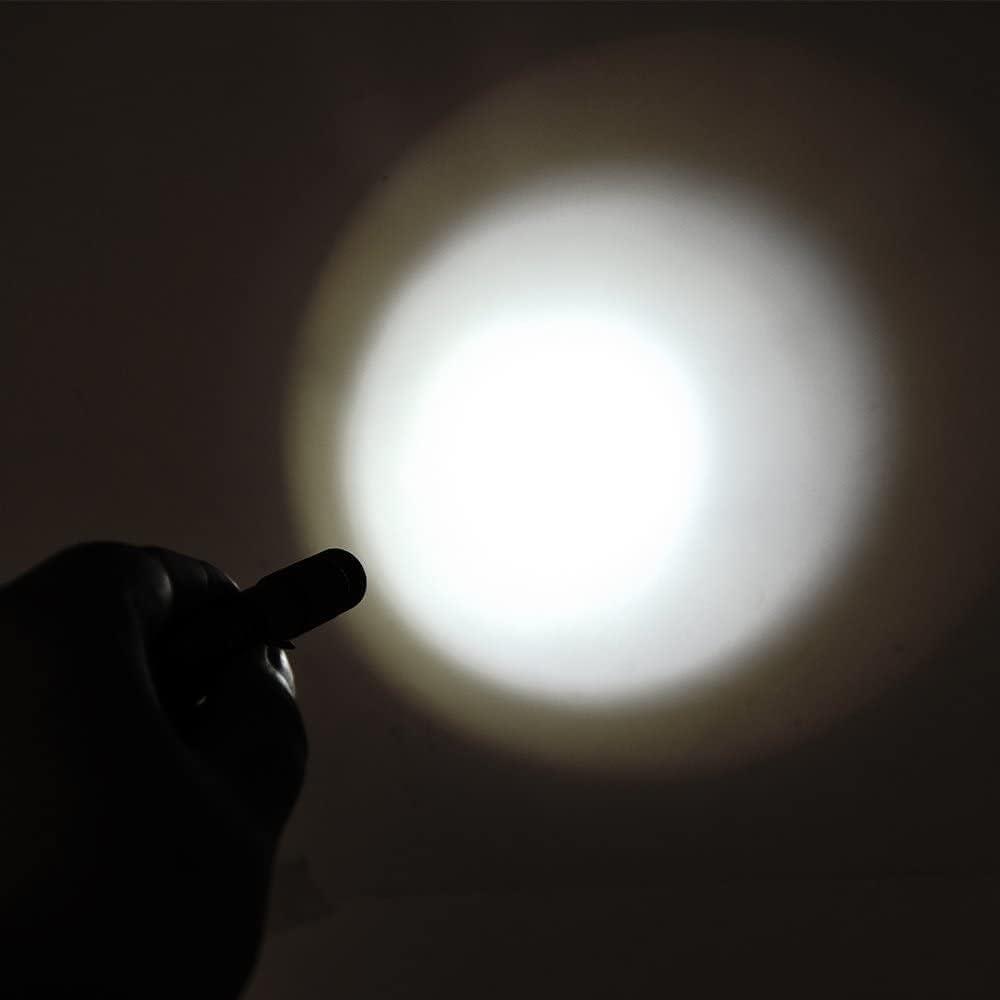 MODOAO Portable Flashlight with Metal 200 Lumens Penlight Tactical Torch with 2 AAA Batteries Pocket Portable Emergency Light Clip, Flashlight, Clip,